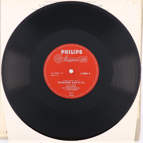 Mozart David Oistrach Oistrakh Violinkonzert D-dur KV 218 Philips 12" LP Record - Picture 7 of 12